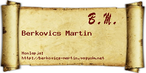 Berkovics Martin névjegykártya