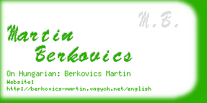 martin berkovics business card